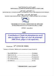 Contribution à l'étude du phytoplancton nocif dans la région d'Alger au cours du printemps 2008 (ports, plages et site aquacole):