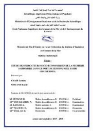 Etude des indicateurs socio-economiques de la pecherie sardinière dans le port de Zemmouri El Bahri ( Boumerdes):