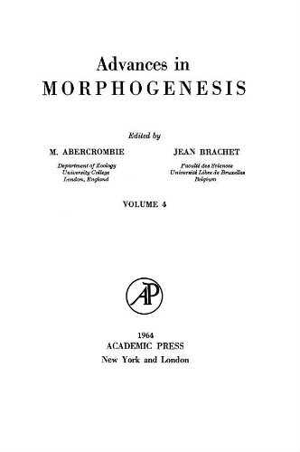 Advances in morphogene (volume 4) Advances in morphogene (volume 4)