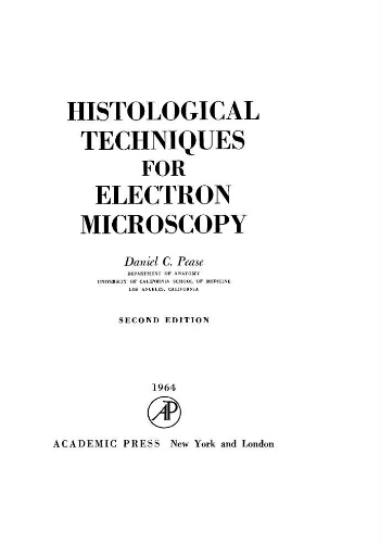 Histological techniques for electron microscopy Histological techniques for electron microscopy