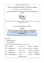 Impact des forçages météorologiques et anthropiques sur la dynamique morpho-sédimentaire du littoral Ouest Algérois