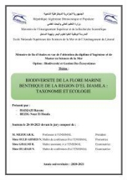 Biodiversité  de la flore  marine  benthique de la region d'El Djamila taxonomie et ecologie