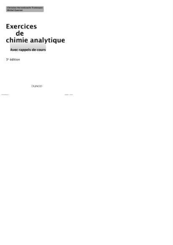 Exercices de chimie analytique :avec rappels de cours Exercices de chimie analytique :avec rappels de cours