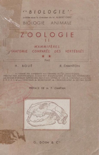 Biologie animale, anatomie, comparée des vertébrés zoologie mammifères (tome 2) Biologie animale, anatomie, comparée des vertébrés zoologie mammifères (tome 2)