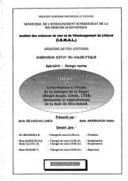 Contribution à l'étude de la dynamique de la population de bogue "Boops boops (Linné, 1758)" (sexualité et exploitation), de la baie de Bou- Ismaïl