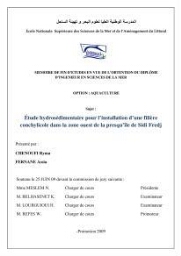 Etude hydrosédimentaire pour l'installation d'une filière conhylicole dans la zone ouest de la presqu'île de Sidi Fredj: