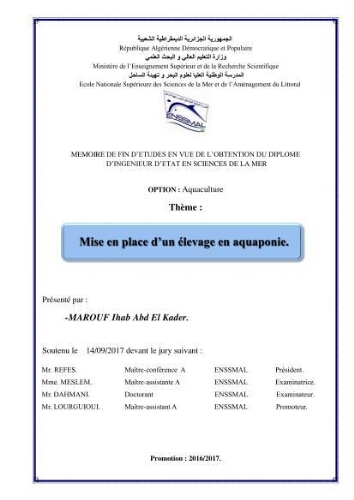 Mise en place d'un élevage en aquaponie: Mise en place d'un élevage en aquaponie: