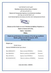 Etude des performances de croissance d'un élevage myliticole mytilus galloprovincialis ( Lamarck,1819) Ain Taya (Alger)
