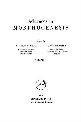 Advances in morphogene (volume 1) Advances in morphogene (volume 1)