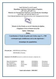 Contribution à l’étude du gobie noir Gobius niger L., 1785 (Actinopterygii, Gobiiformes) de la côte algérienne : dynamique des populations.