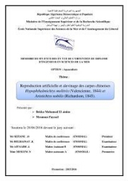 Reproduction artificielle et alevinage des carpes chinoises Hypophthalmichtys molitrix ( Valencienne, 1844) et Aristichtys nobilis (Richardson,1845).:
